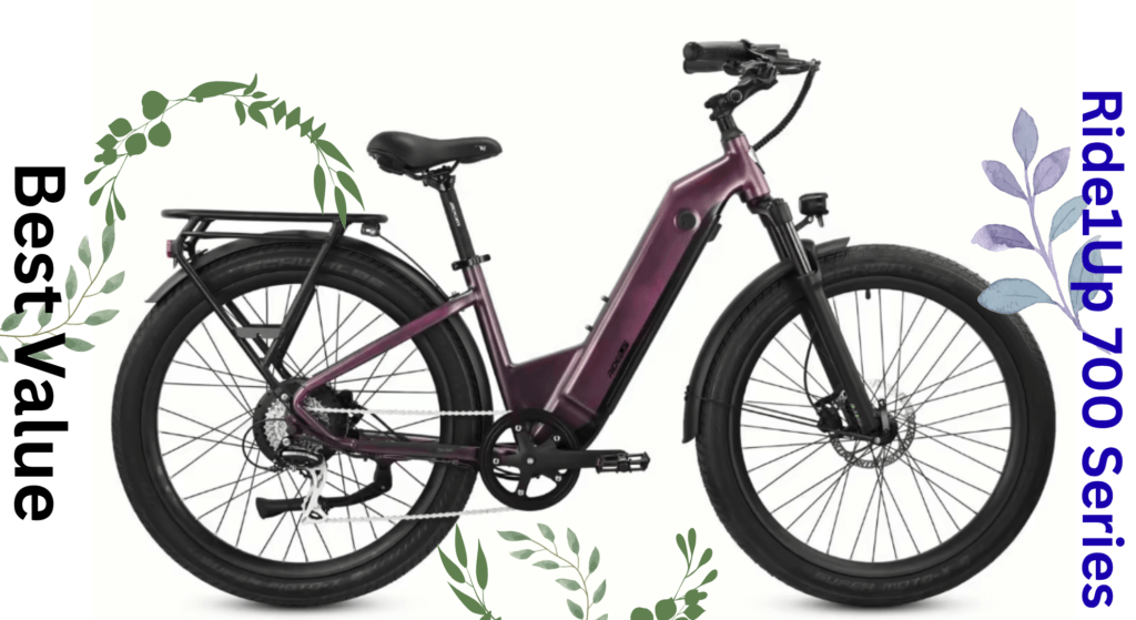 Ride1Up 700 Series urban e-bike with a sleek aluminum frame, hydraulic disc brakes, and integrated lights. Designed for powerful, efficient city commuting in 2025.